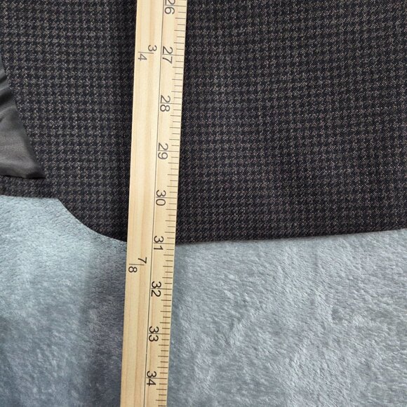 Chaps Sport Coat Mens 40R Brown Black Houndstooth Wool Preppy Blazer Jacket NWOT - Picture 11 of 13